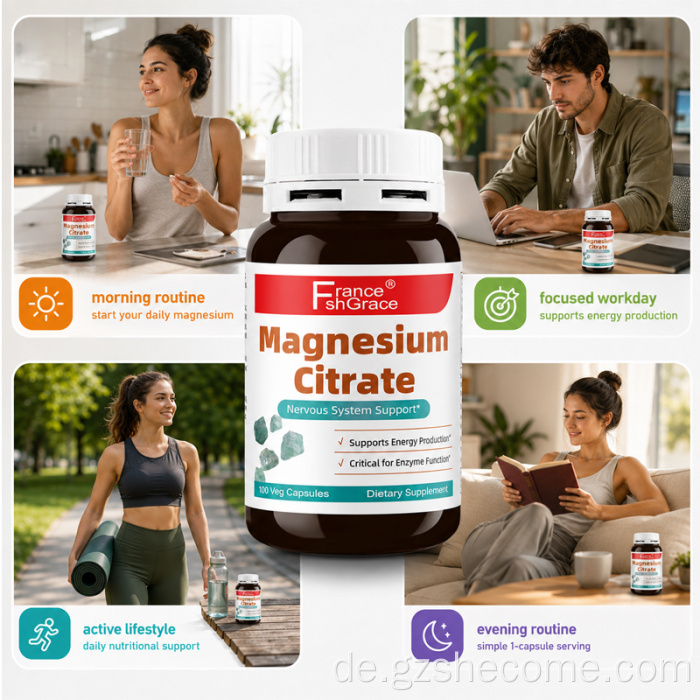 Shecome Magnesiumcitrat-Kapseln Nervensystem
